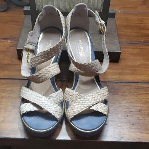 Sperry Top Sider 8M Beige & Blue